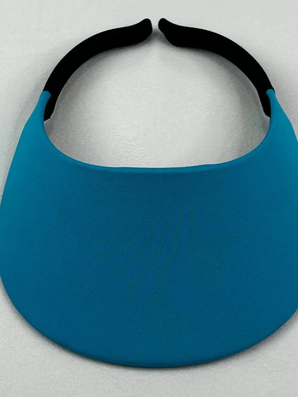 Sun Visors: No Headache Original Round Brim Black & Turquoise Blue - UPF 50 - Picture 6 of 12